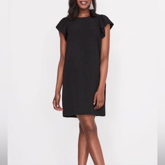 RW&CO Black Shift Dress With Ruffles Size M - Picture 1 of 5
